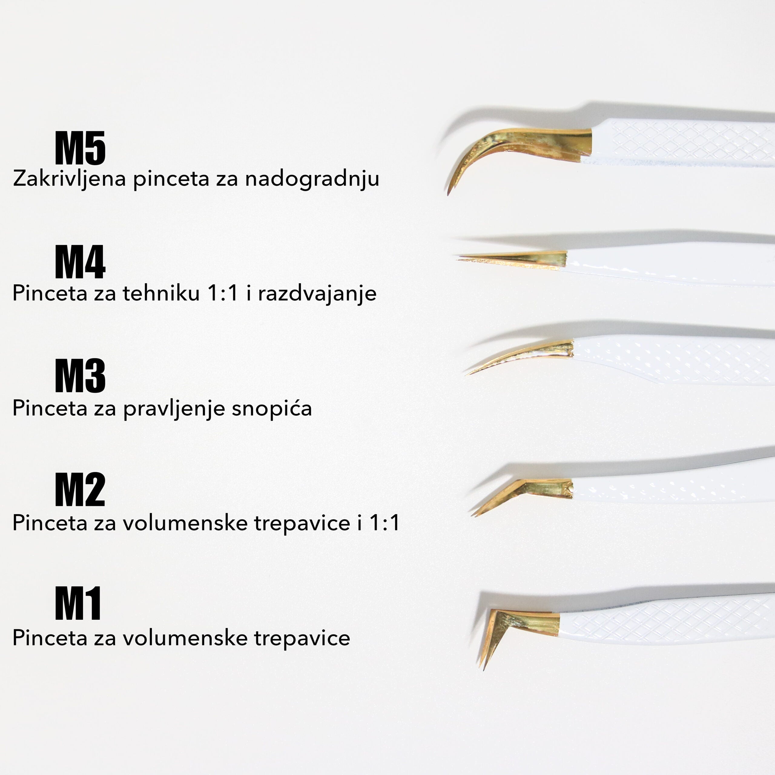 Pinceta white-gold M5